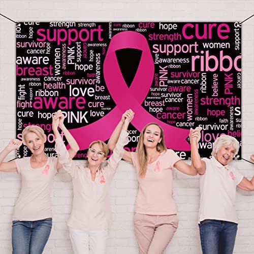 Vohado Cancer la sân Cancer de conștientizare Photo Stand Backp Backp Pink Ribbon Party Decorații Iubesc speranță Faith Forghting