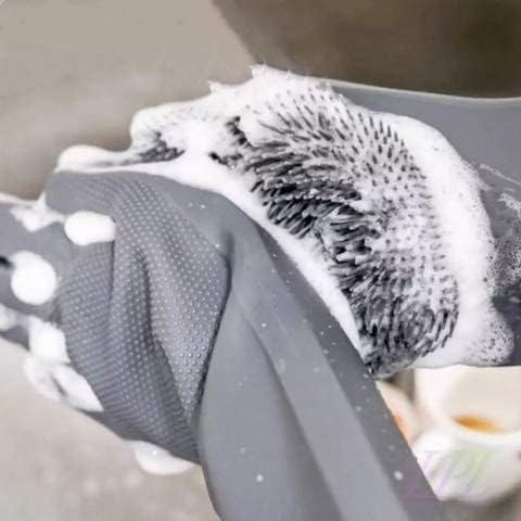Mănuși de curățare burete de spălat vase curățare Scrubber Mănușă pentru gospodărie, bucătărie, baie de curățare 1 pereche