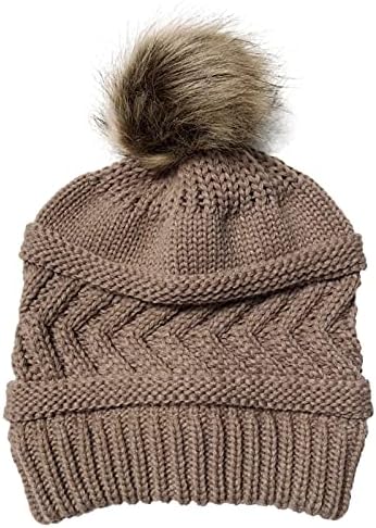 Pălării de pluș pentru femei clasice Fashion pălării chunky tricot beanie vulpe pălărie lavabilă la spălare exterior, zăpadă,