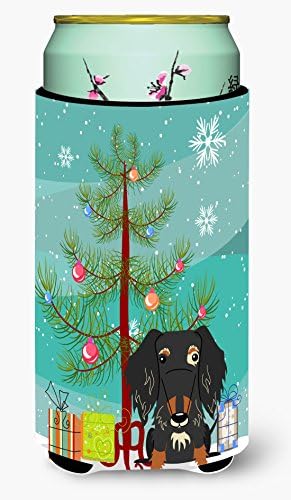 Caroline's Comorsures BB4253TBC Craciun fericit Arbore de Crăciun cu părul părului Dachshund Dapple Tall Boy Hugger, Can Mânecă