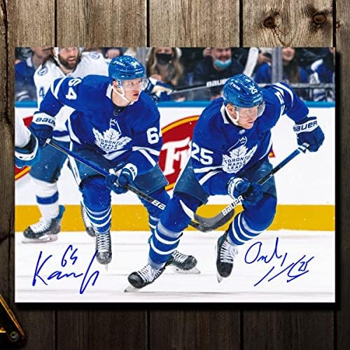 David Kampf și Ondrej Kase Toronto Maple Leafs Dual Autographed 8x10 - Fotografii NHL autografate