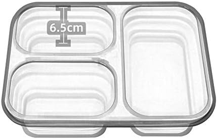 Bento cu microunde încălzit cu microunde, cutia de prânz pliabilă cu trei straturi, cu trei straturi, cutia de picnic sigilată