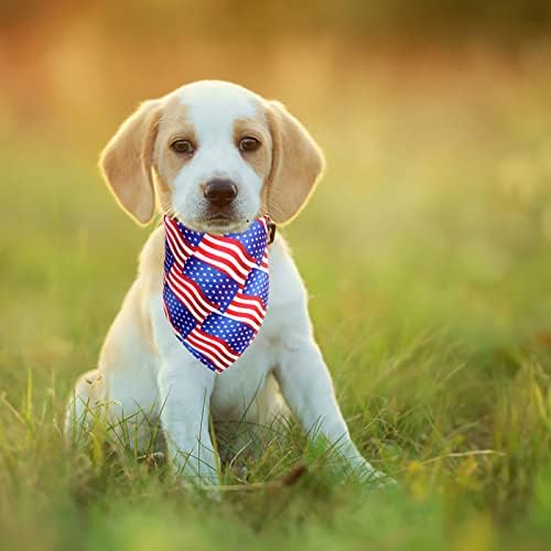 American Flag Dog Bandanas Reversible Triunghi Eșarfă Eșarfă pentru 4 iulie Ziua Independenței SUA pentru animale de companie