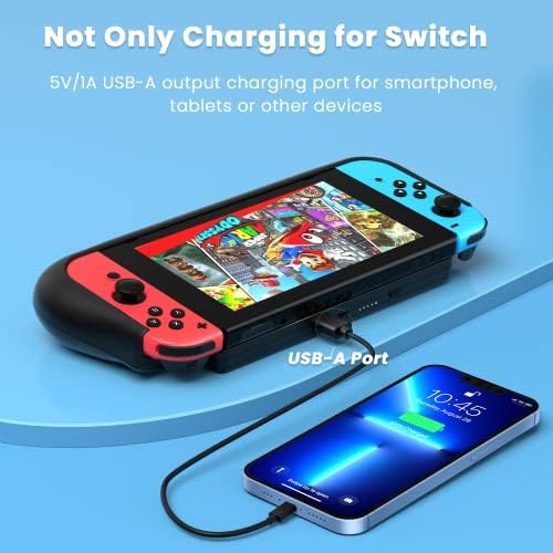 Carcasă încărcător de baterii pentru Nintendo Switch, LVFAN 10000mAh Portable Charger Batterger Pack Power Bank Baterie externă