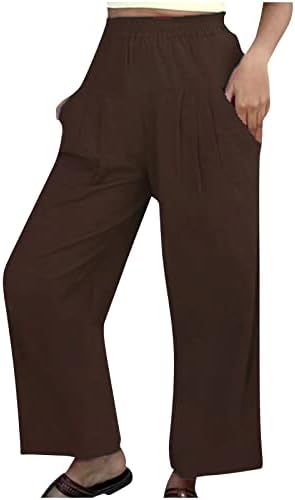 Pantaloni cu picioare largi de la lenjerie feminină Botton baggy cu talie înaltă buzunare cu talie înaltă, pantaloni de culoare palidă pinazzo pantaloni