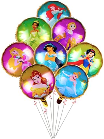 Kareena 9pcs Disney Princess Foil Balloane pentru ziua de naștere a fetei pentru copii prințesa Decorațiuni de petrecere tematice,