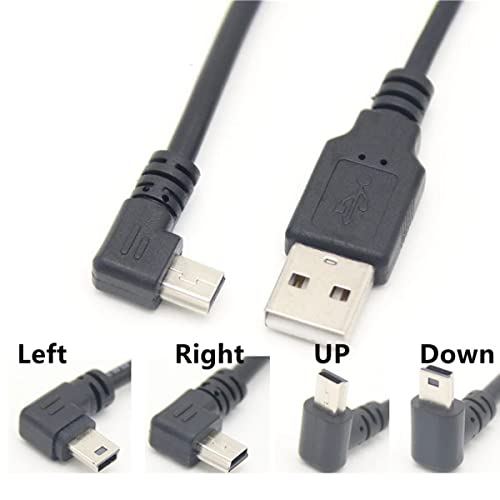 YSJJZRL 90 GRAD MINI Cablu USB, 90 ° Mini USB B Bărbat până la USB 2.0 Date masculine Sincronizare Sincronizare Cablu de extensie