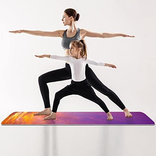 6mm extra gros Yoga Mat, amurg și apus de soare imprimare Eco-Friendly TPE exercițiu mat Pilates Mat cu Yoga, antrenament,