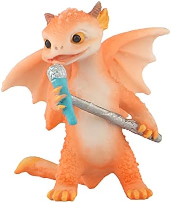 Keepkap Dragon Statuie Mini Figurină Dragon, Decor de casă din rășină, ornamente drăguțe, statuie de grădină de animale norocoase