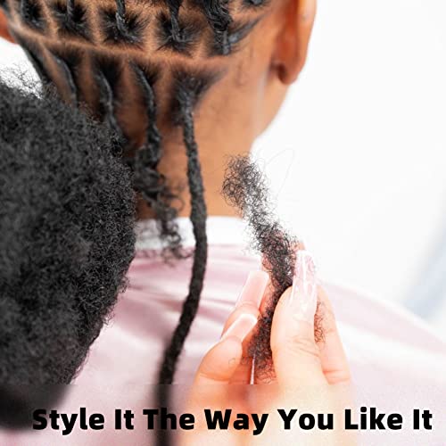 JIFFYLOCS Tight Afro Kinky Bulk Human Hair Pentru Extensii Dreadlock păr uman, 4 pachete de 8 inci lungime, negru Natural