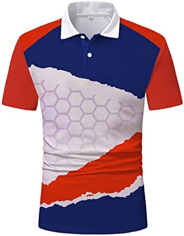 Cămăși de polo de golf pentru bărbați hddk, topuri cu manșon scurt cu mânecă scurtă slim se potrivește cu buton casual colorat