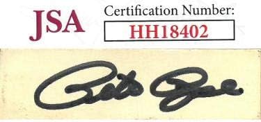 Pete Rose a semnat .5x2. 25 semnătură tăiată-hologramă JSA Hh18402-semnături tăiate MLB