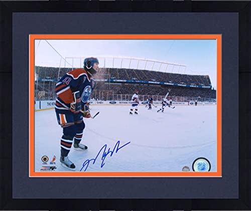 Încadrat Mark Messier Edmonton Oilers Autographat 8 X 10 2003 NHL Heritage Classic Alumni Fotografie de jocuri - Fotografii