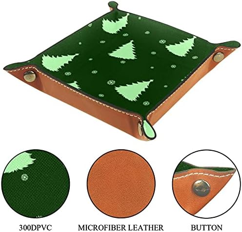 Crăciun verde cu pini tavă practică de depozitare din piele din microfibră-tavă de birou pentru birou noptieră organizator