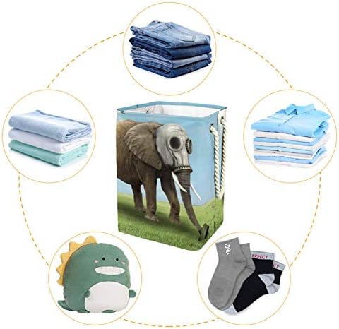 Deyya elefant animal mamifer coșuri de rufe împiedică înalt Robust pliabil pentru copii adulți băieți adolescenți fete în dormitoare baie 19.3x11.8x15.9 in/49x30x40.5 cm