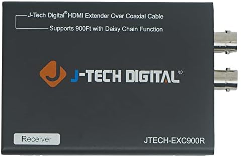 J-Tech Digital HDMI Over Coaxial Daisy Chain Extender Extender 900 ft RG6 / RG7 / RG11 1080P pentru CCTV, DVR, set de cablu