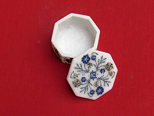 4 x 4 inci octagon cu o cutie de marmură albă cutia de marmură pentru mame cadouri de zi prețuri prețioase de lucru cu bijuterii de lucru din arta și meșteșugurile indiene