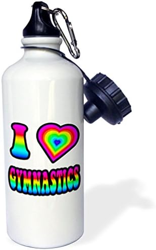 3Drose Groovy Hippie Rainbow I Heart Love Gymnastics Sports Sports, 21oz, multicolore