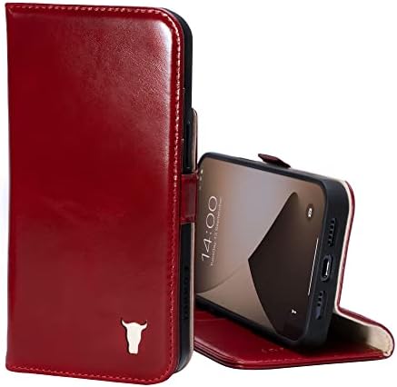 Husă din piele TORRO compatibilă cu iPhone 14-Husă / Husă portofel din piele naturală cu suport pentru Card și funcție de suport