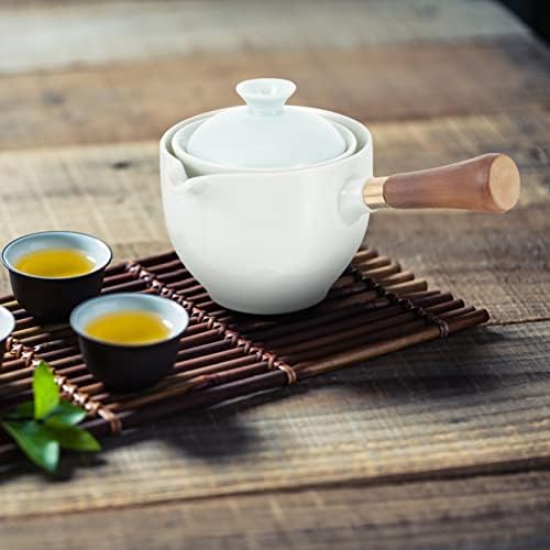 Set de ceai Cabilock Set de ceai ceai de ceai clasic ceainzură laterală mâner de 360 ​​de grade rotație chineză coreeană porțelan