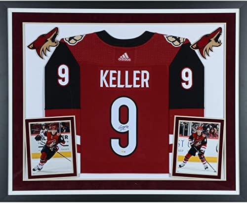 Clayton Keller Arizona Coyotes Deluxe Framed Autograf Adidas Adidas Jersey - tricouri autografate NHL
