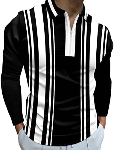 XXBR 2022 Tricouri polo noi pentru bărbați, mânecă lungă houndstooth patchwork tops golf tricou streetwear casual mușchi designer