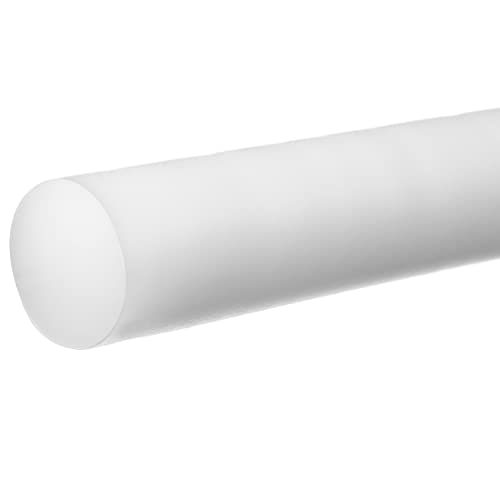 Delrin acetal Homopolimer Plastic Plastic, alb, 1-1/8 în diametru x 1 ft.