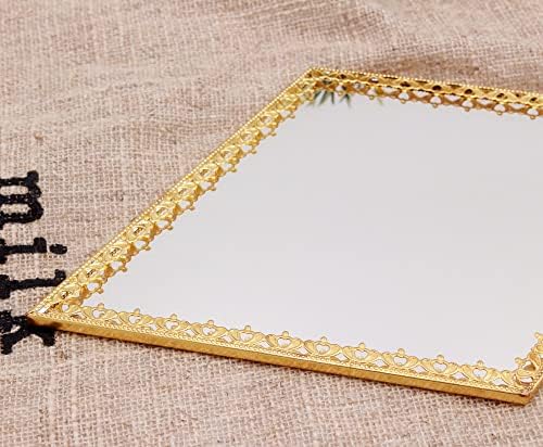 Funerom 8 x 5 inch Decorative perete oglinda mici Decor oglinda aur diamant forma