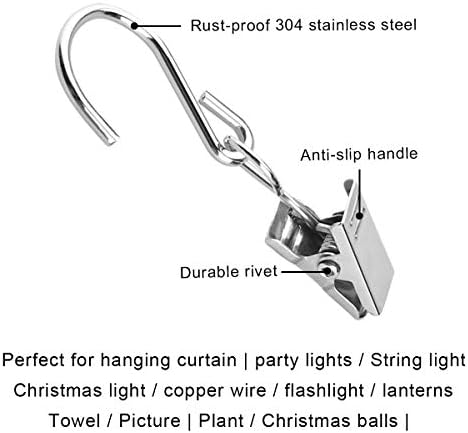 Clipuri de perdea cu cârlige 50 pcs Cârlige Iron S CLIP LAMP Cârlig argintiu Metal Clipuri Clipuri pentru decorare acasă, petrecere