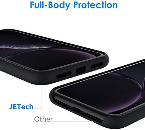 Husă din silicon JETech pentru iPhone XR, husă de protecție pentru întregul corp de 6,1 inci, moale și mătăsoasă, Husă rezistentă la șocuri cu căptușeală din microfibră