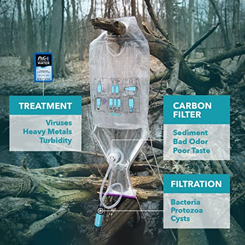 Puribag Pro System Gravity Water Filter-portabil 4-în-1 Backpacking, Camping & Sistem de filtrare a apei de urgență-atârnă