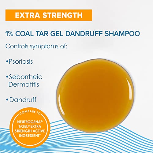 True + Real Gel De Gudron Terapeutic Șampon Anti-Mătreață 1% Gudron De Cărbune, 6 Uncii