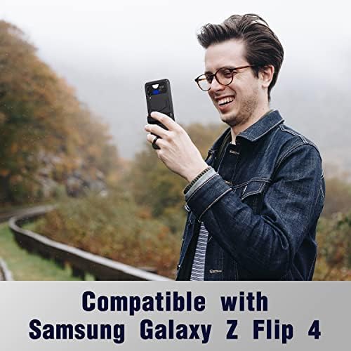 Miimall compatibil cu Samsung Galaxy Z Flip 4 caz, Z Flip 4 caz cu balamale de protecție Hard PC acoperi All-Inclusive cazuri