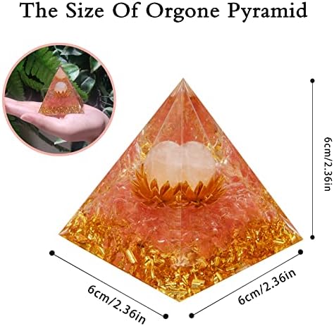 Piramida orgonei, piramida de cristal de cuarț de trandafir pentru calm și dragoste, vindecare generator de energie pozitivă