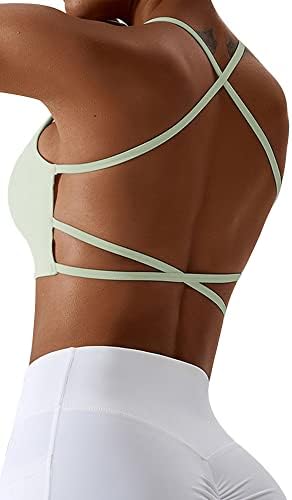 Seaur femei Antrenament Sutiene Backless Strappy Criss Cross sport sutien confort căptușit Yoga sutien Wireless Gym Fitness