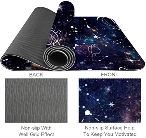 Siebzeh Albastru închis Starry Night Sky Stars Planet Premium gros Yoga Mat Eco Friendly cauciuc Sănătate & amp; Fitness Anti-alunecare