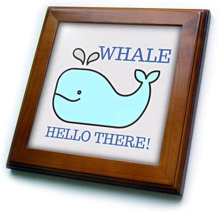 3drose imagine drăguță a balenei cu Text de balenă salut acolo-Plăci încadrate