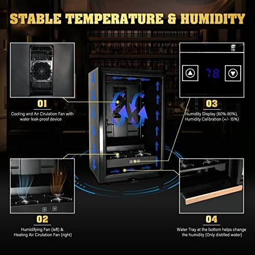 TCFUNDY 65L Dulap de răcire de încălzire și umiditate, 400 capacitate de control electric de control al temperaturii dulap