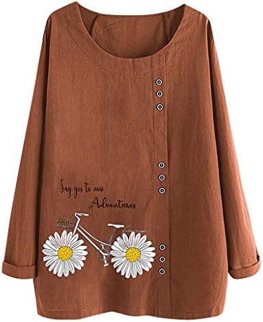 Cămăși de lenjerie latinday femei cu mânecă lungă cu mânecă lungă tipărire florală bluză vintage tunică pulovere blaturi casual