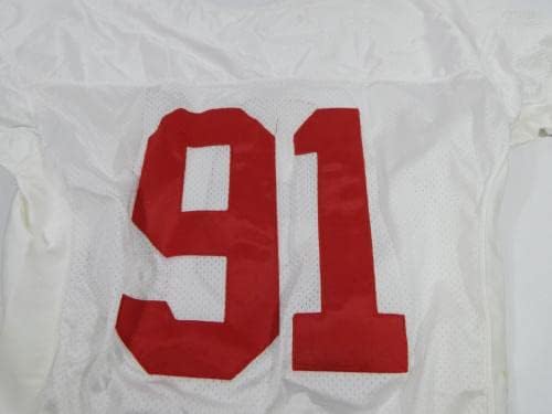 1995 San Francisco 49ers Alfred Williams 91 Joc emis White Jersey 50 DP34378 - Joc NFL nesemnat folosit tricouri folosite