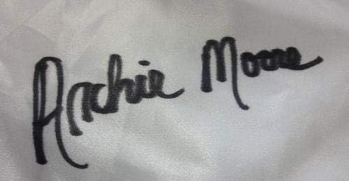 Archie Moore Autografat White Everlast Boxing Trunks PSA/ADN X30921 - Robe și trunchiuri de box autografat
