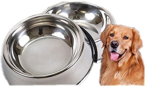Animale de companie arată câini pisici mâncare apă antiderapante vase boluri din oțel inoxidabil cu bază de cauciuc șase dimensiuni