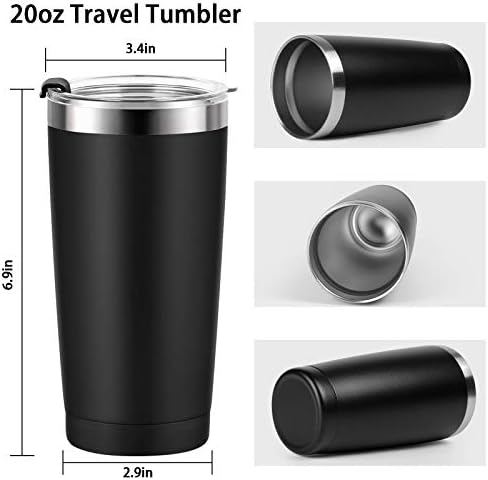 Set de pahare de călătorie cu 8 pachete cu capace fără BPA, pahar din oțel inoxidabil izolat cu vid cu perete dublu cu paie