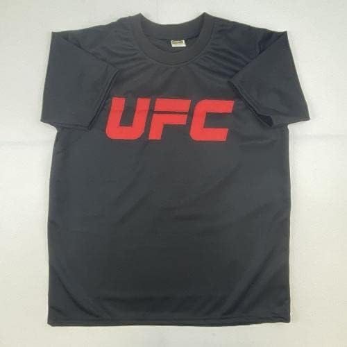 Autograf/semnat Dustin Poirier UFC MMA MMA Black Jersey Cămașă PSA/ADN COA Auto - Tricouri și trunchiuri autografate UFC