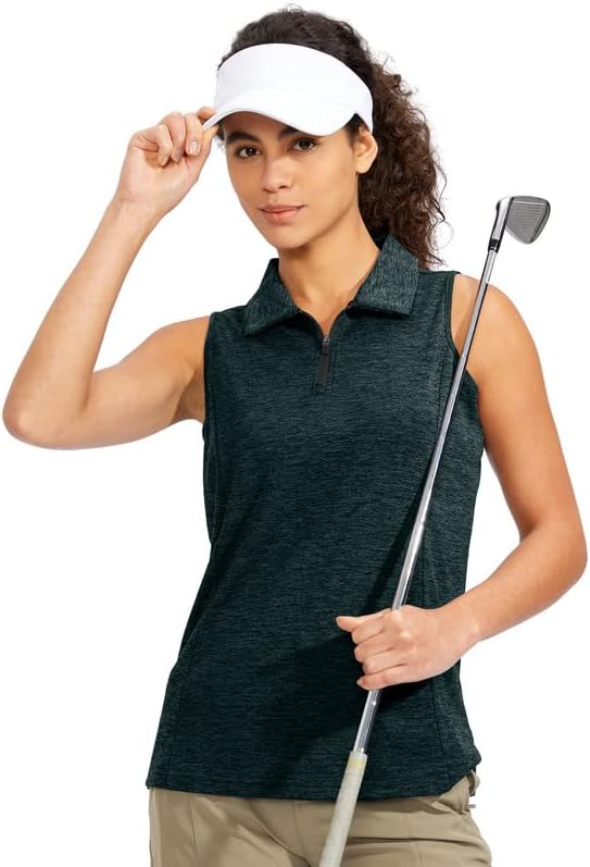 Cămașă de golf fără mâneci pentru femei Viodia cu tenis cu fermoar Tenis uscat rapid cămăși polo pentru femei haine de îmbrăcăminte