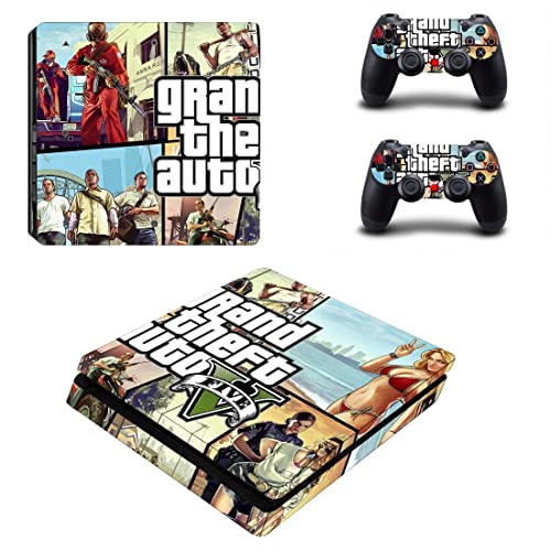 Joc Grand GTA Theft și Bauto PS4 sau PS5 autocolant piele pentru PlayStation 4 sau 5 Console și 2 controlere Decal vinil V5575