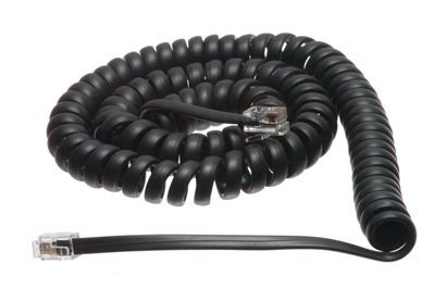 Cablu de telefon cu robinet negru plat - lungime standard de 12 metri - lider plat de 4 inci - Heavy Duty - Universal - Garantat