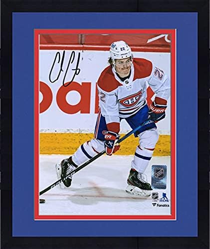 Încadrat Cole Caufield Montreal Canadiens Autografat 8 X 10 Fotografie de debut NHL - Fotografii autografate NHL