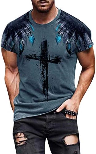 Mens Noutate T-Shirt Maneca Scurta Isus Cruce Credință Casual Sport Tee Shirt Christian Cruce Grafic Model Bluza Topuri