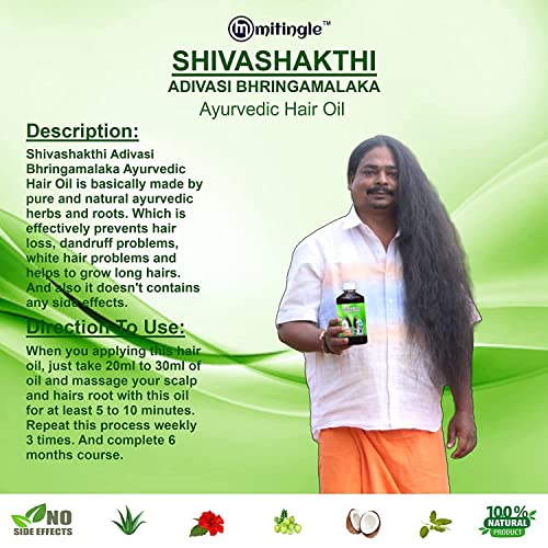 Malar Bhringamalaka ulei de păr pe bază de plante 200ml, ierburi naturale și ulei de rădăcini, fără efecte secundare
